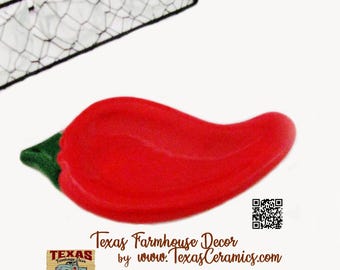 Red Chili Pepper Spoon Rest, Southwest Kitchen Cinco de Mayo Mexican Holiday Decor