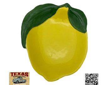 Lemon Spoon Rest: Hand-Painted Ceramic Citrus Kitchen Decor
