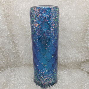 Mermaid Scale tumbler, glitter cup, ocean tumbler, under the sea, custom, double walled, skinny, curve, wine, with a lid and straw