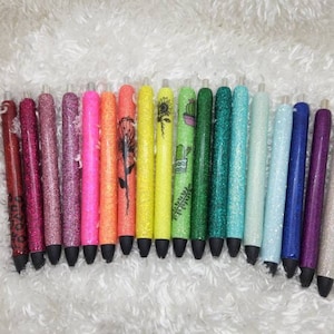 Create your own custom personalized pens, glitter pen, gel pen, refillable glitter pen, black ink pen, ink joy gel pen, gifts