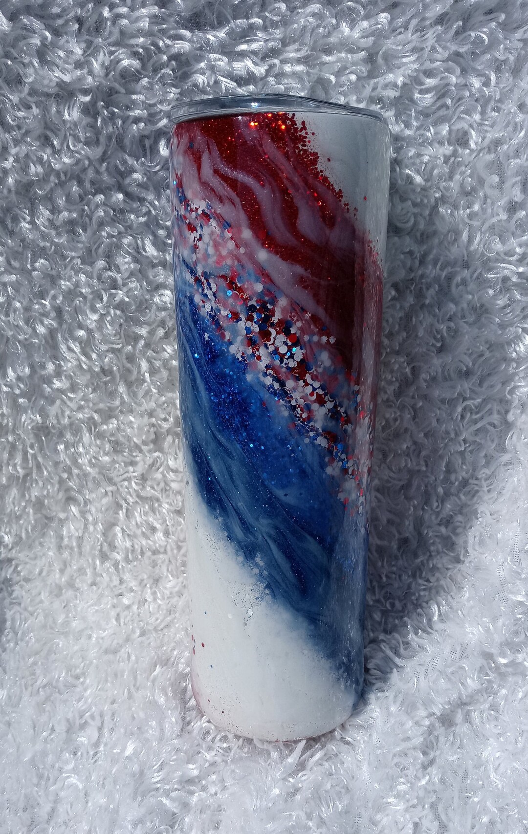 Red White and Blue Milky Way Tumbler, Glitter Tumbler, 4th of July