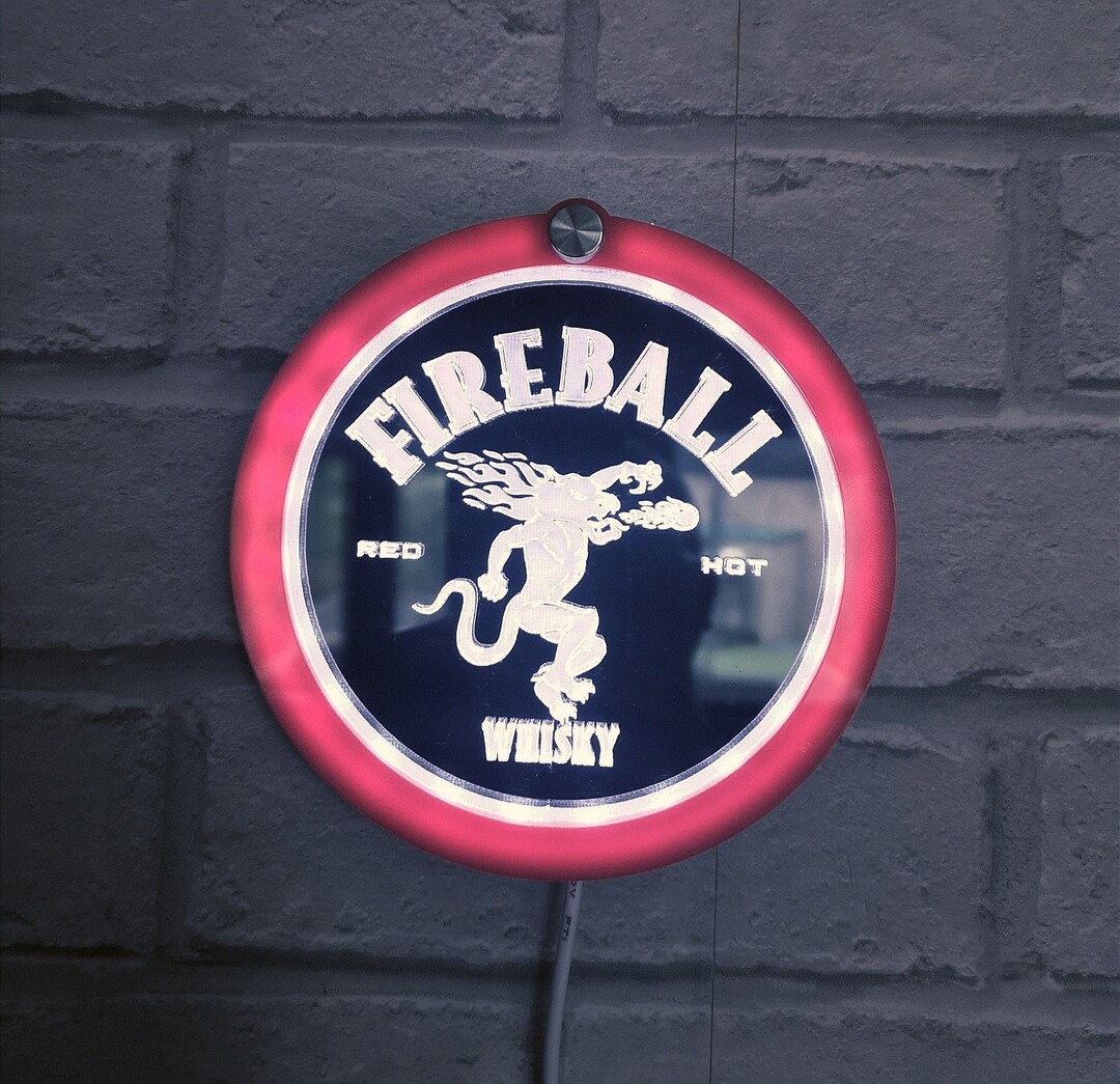Fireball red hot whisky amazing led round light 7 colour changing with ...