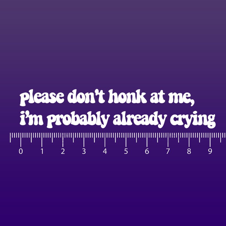 EXTRA LARGE || Please Don't Honk at Me, I'm Probably Already Crying ...