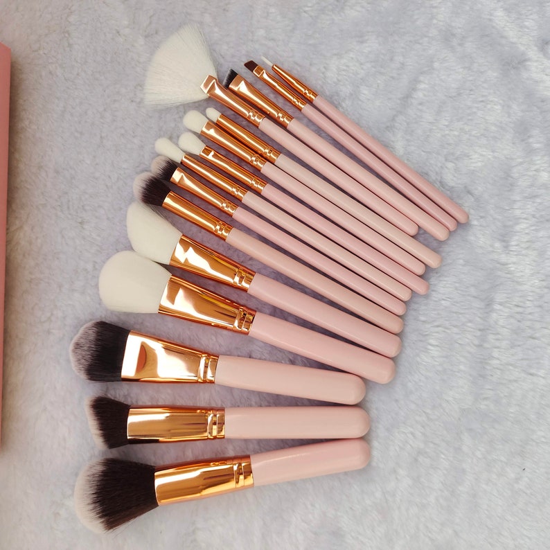 Kabuki Makeup Brush Set Brushes 15pc Collection With Premium Etsy