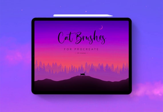 20 cat stamps for Procreate
