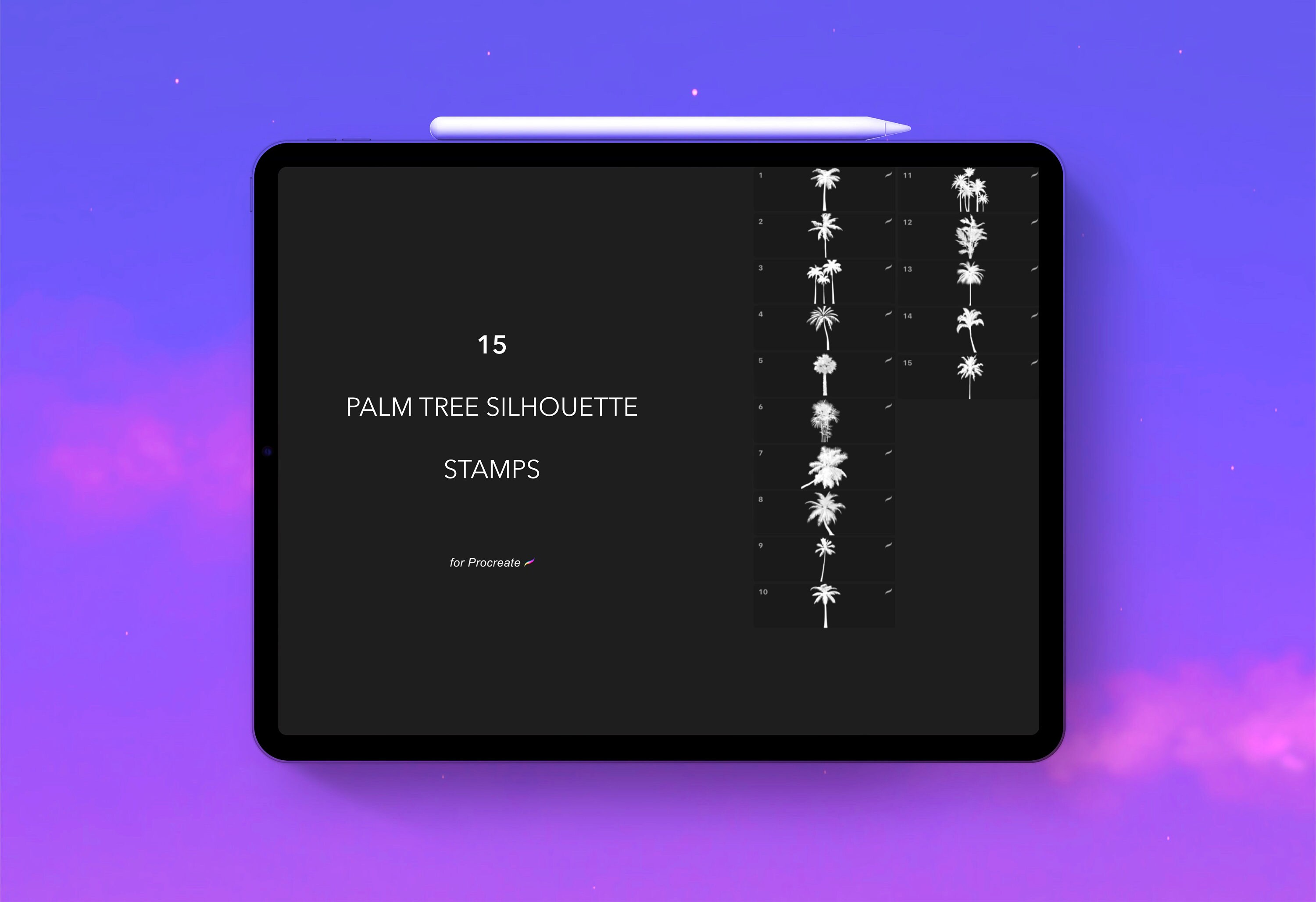 15 Palm Tree Stamps for Procreate - Etsy
