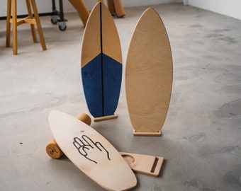 Handmade DIY Balance Boards I incl. cork roll & holder I for painting I free shipping I skateboard, surfboard, gift, untreated