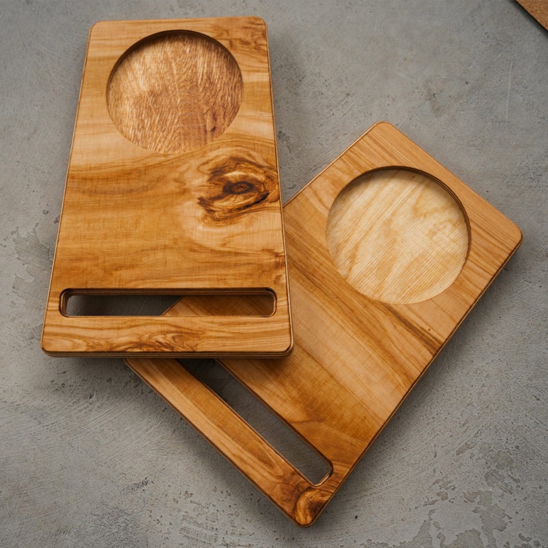 Handmade Balance Board mit Lasergravur I inkl. Korkrolle & Ständer I Ideal für Kinder und Erwachsene I Surfen, Wackelbrett, Skateboard, Holz Bild 8