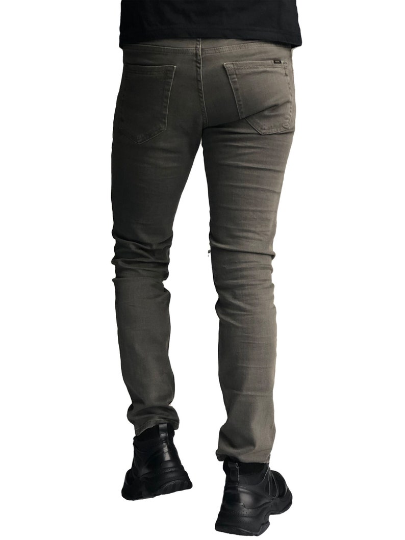 Slim Fit Stretch Men/'s Jeans Olive
