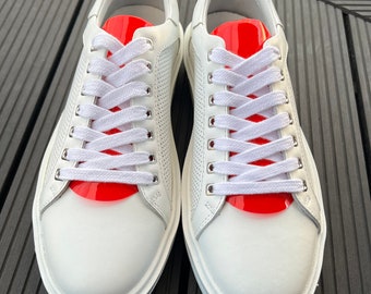 Handgemaakte lederen herensneakers: casual modeschoenen