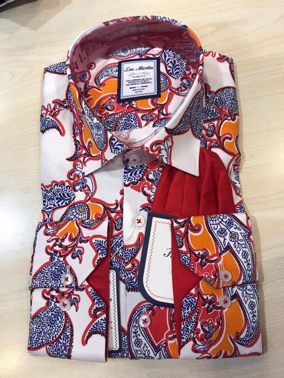 Men's Floral Shirts | Cotton | Fashionable |mens 100% Cotton Long Sleeve |  Slim Fit Shirt |floral Print - Etsy UK