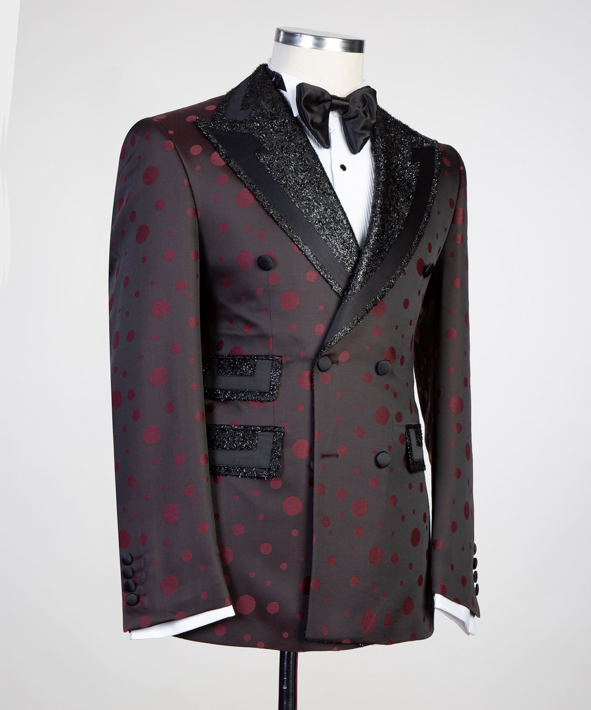 DOUBLE BREASTED Suit-unique Design slim Fit-polka Dot Suit - Etsy
