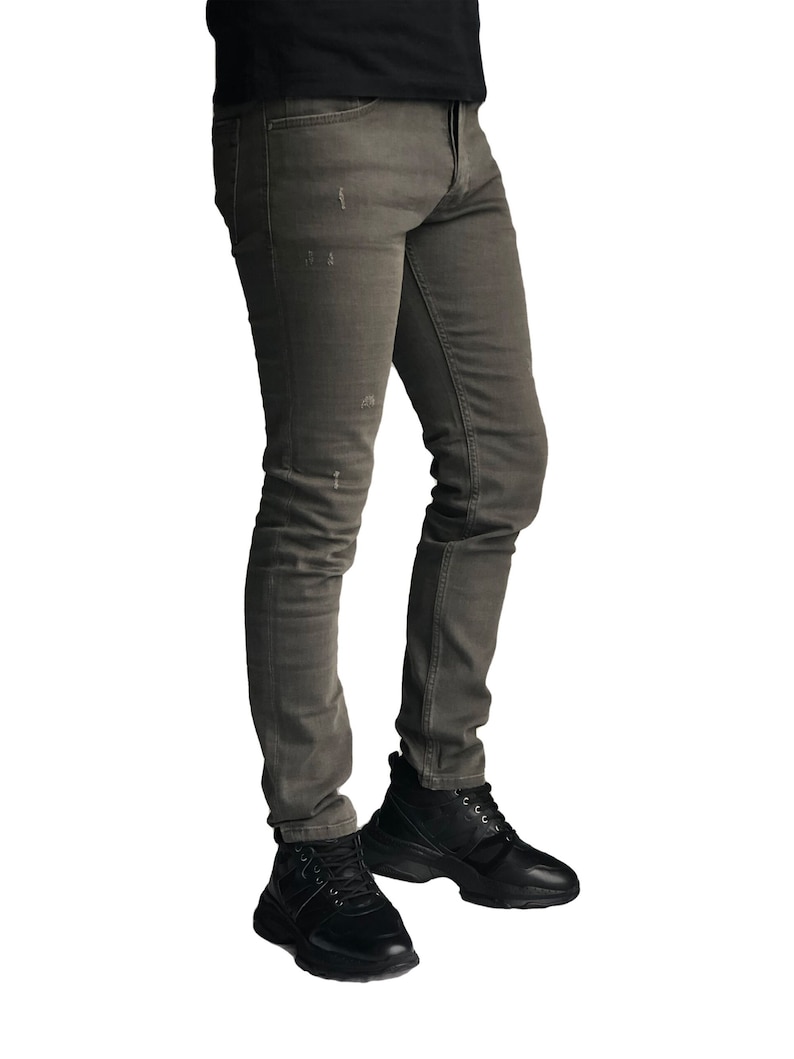 Slim Fit Stretch Men/'s Jeans Olive