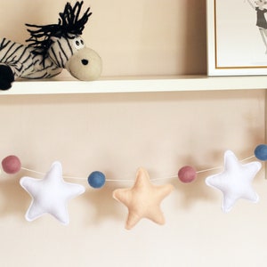 Stars garland. Pastel colors home decor.