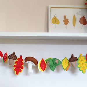 Cute autumn forest garland. Bright home decor. Nursery decor.