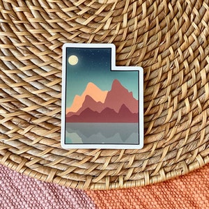 Utah Mountain Sticker, Utah Sticker, Utah Decal, Utah Sticker for Laptop, Sticker for Water Bottle, Utah Sticker Decal for Car, Waterproof