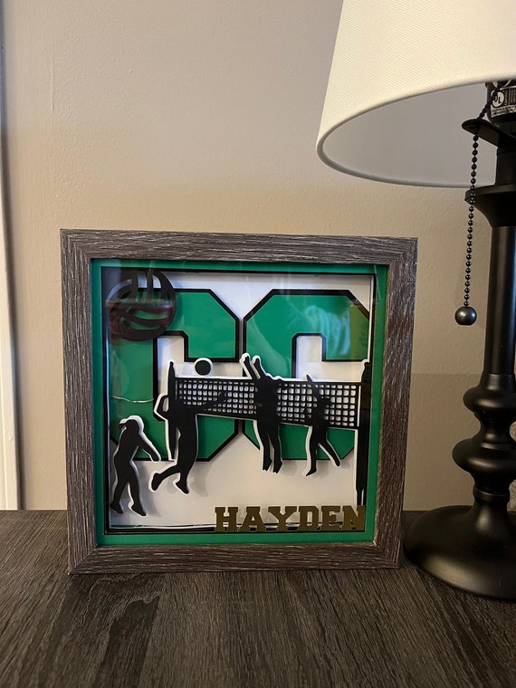 Custom Sports Team Volleyball Shadow Box Personalized Etsy