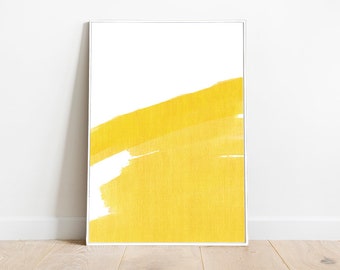 Abstract Print, Yellow Watercolor, Printable Wall Art, Digital Download, Modern Room Deco, yellow Poster