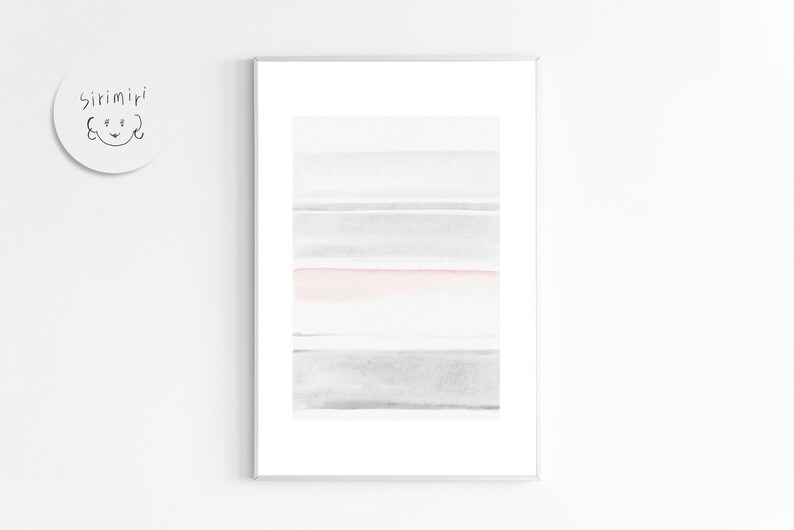 Gray, Blush Pink, Printable Wall Art, Abstract Painting, Downloadable
