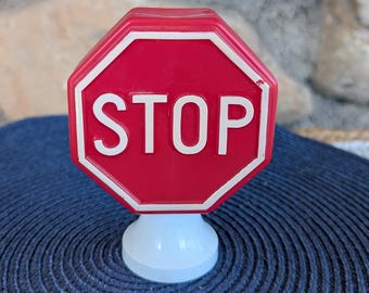 Vintage Avon Wild Country Stop Sign After Shave Bottle, 1970s Novelty Decanter