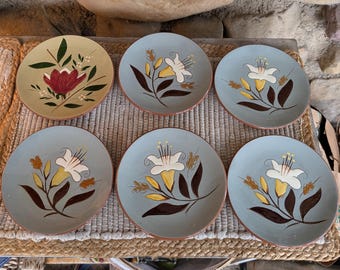 Vintage Stangl Pottery Small Plates – Golden Harvest Floral, Set of 6