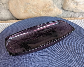 Vintage "Moroccan" Amethyst Relish Dish, Hazel-Atlas Glass, USA