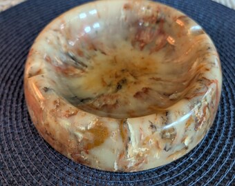 Vintage Possible Travertine Stone Ashtray | Natural Marble Look Tobacco Catchall Dish | 7 x 2 Rustic Decor