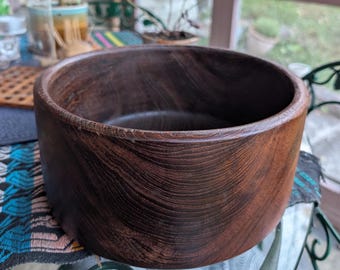 Vintage 1960s Teak Wood Serving Bowl – Danish Modern Style – 10x5