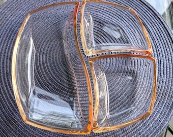 Luigi Glass Bowl Set: Rose Gold Stacking Bowls, Made in Italy, 1980s MCM