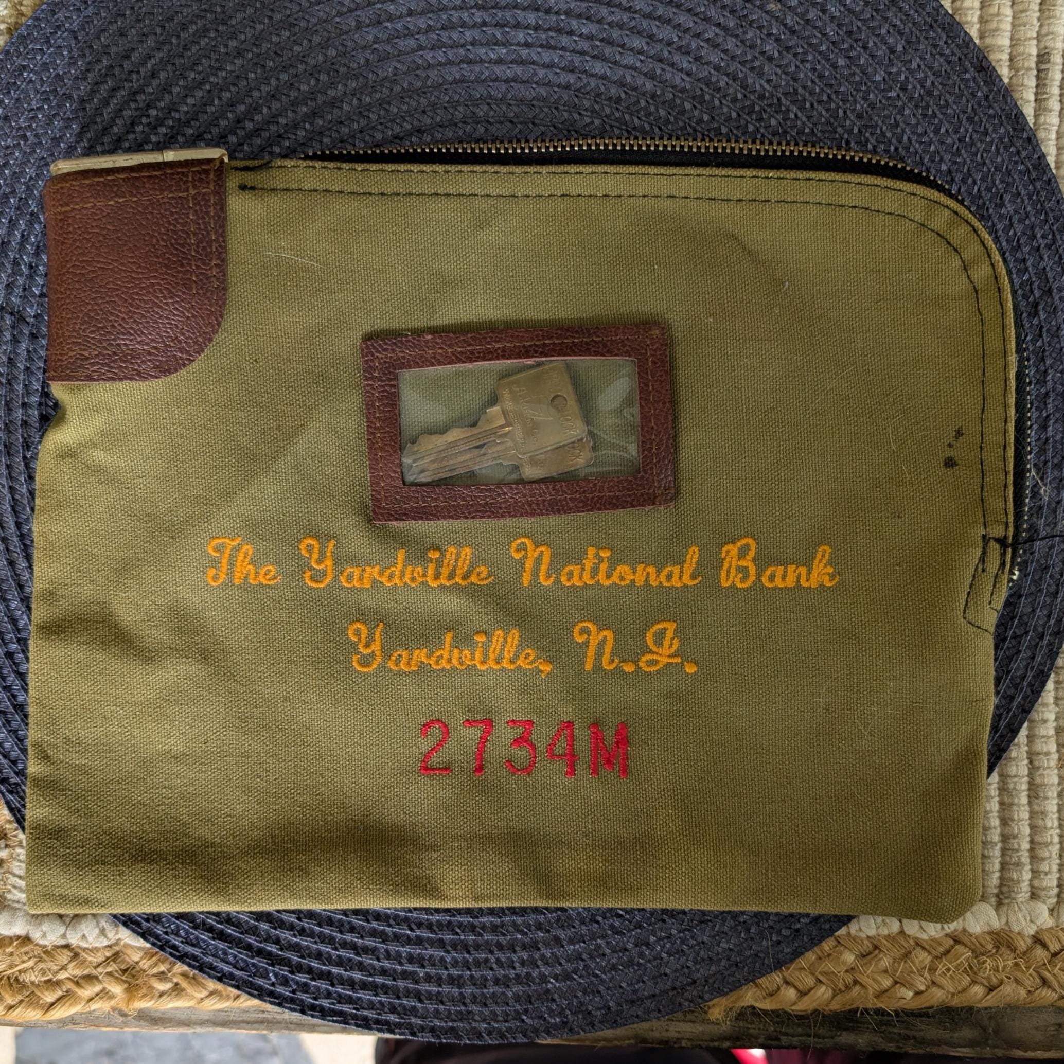 Vintage 1970s Bank Deposit Bag: Yardville National Bank, Arcolock