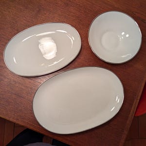 Vintage Grace China &quot;Wedding Band&quot; Bavaria - Made in Western Germany - Set of 3 Serving Pieces