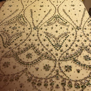 Rhinestone Swirl Design Tulle - Luxury Bridal, Evening Wear and Couture
