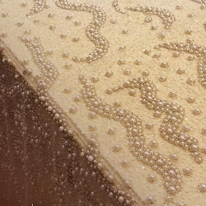 Pearl Hand Embellished Designer Fabric for Bridal Dress