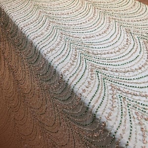 Handcrafted Luxury Tulle Fabric for Bridal & Prom Dress – Embroidered with Beads, Sequins and Rhinestones