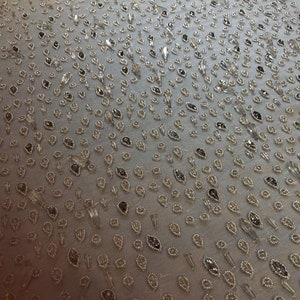 Luminous Hand Beaded Fabric for Bridal Couture