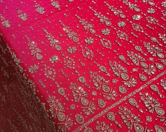 Hand-Beaded Rhinestone Tulle Fabric: Luxury Bridal & Couture Material