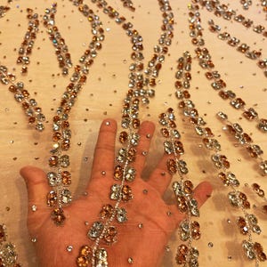 Sophisticated Handcrafted Rhinestone Fabric for Party and Wedding Dress