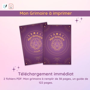 Mon Grimoire + guide, roue de l'année, wicca, runes, cristaux, plantes, sorcière, witch, pdf, digital, goodnotes