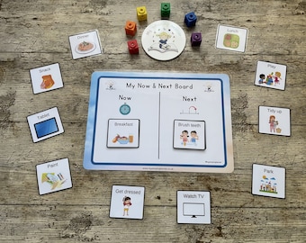Now and Next Velcro Communication Board: Visual Daily Routine Aid Assist SEN