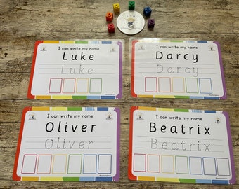 Personalised Name Tracing Worksheet: Early Years Learning (Laminated)
