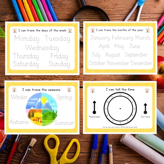 Months of the year A4 laminated Wipeable Learn to write worksheets 