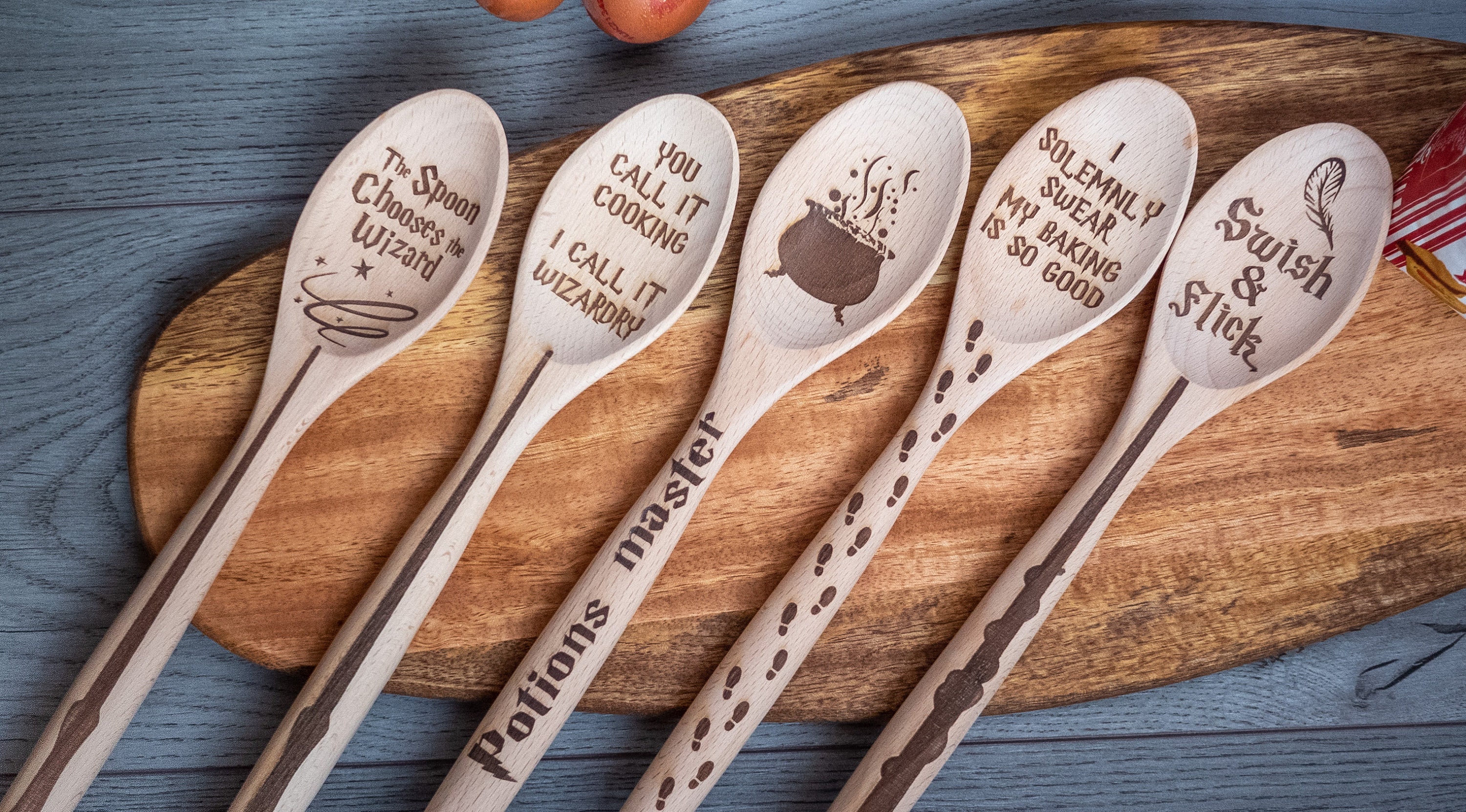 Harry Potter Inspired Wooden Spoon Gift Ideas Engraved Etsy