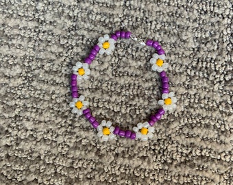 Purple flower bracelet