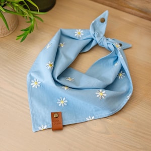 May Flowers | Embroidered Dog Bandana | Pet Accessory Fashion Cotton Puppy Outdoors Spring Flowers Daisies