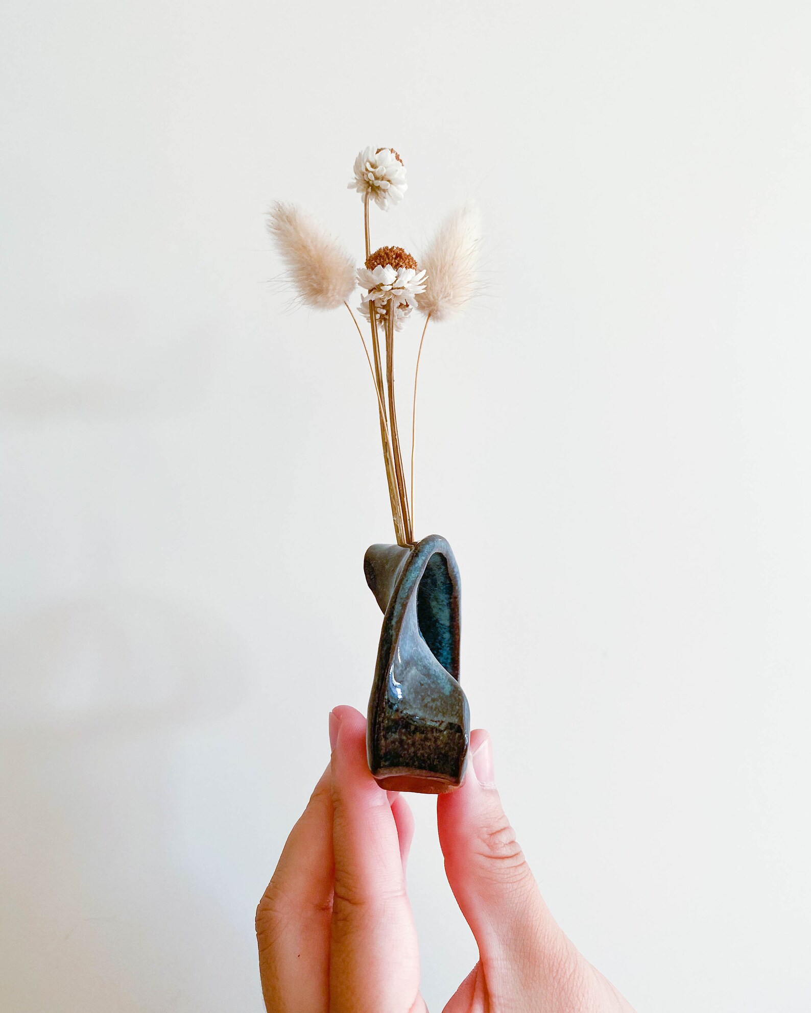 Set of 2 Ceramic Twisty Flower Stem Holders Stem Vase Etsy