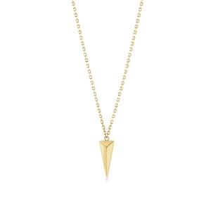 Triangle Minimal Pyramid Necklace for Women | 14K Solid Gold Jewelry | Geometric Pendant | Gift for Her | 1 Piece | Havana