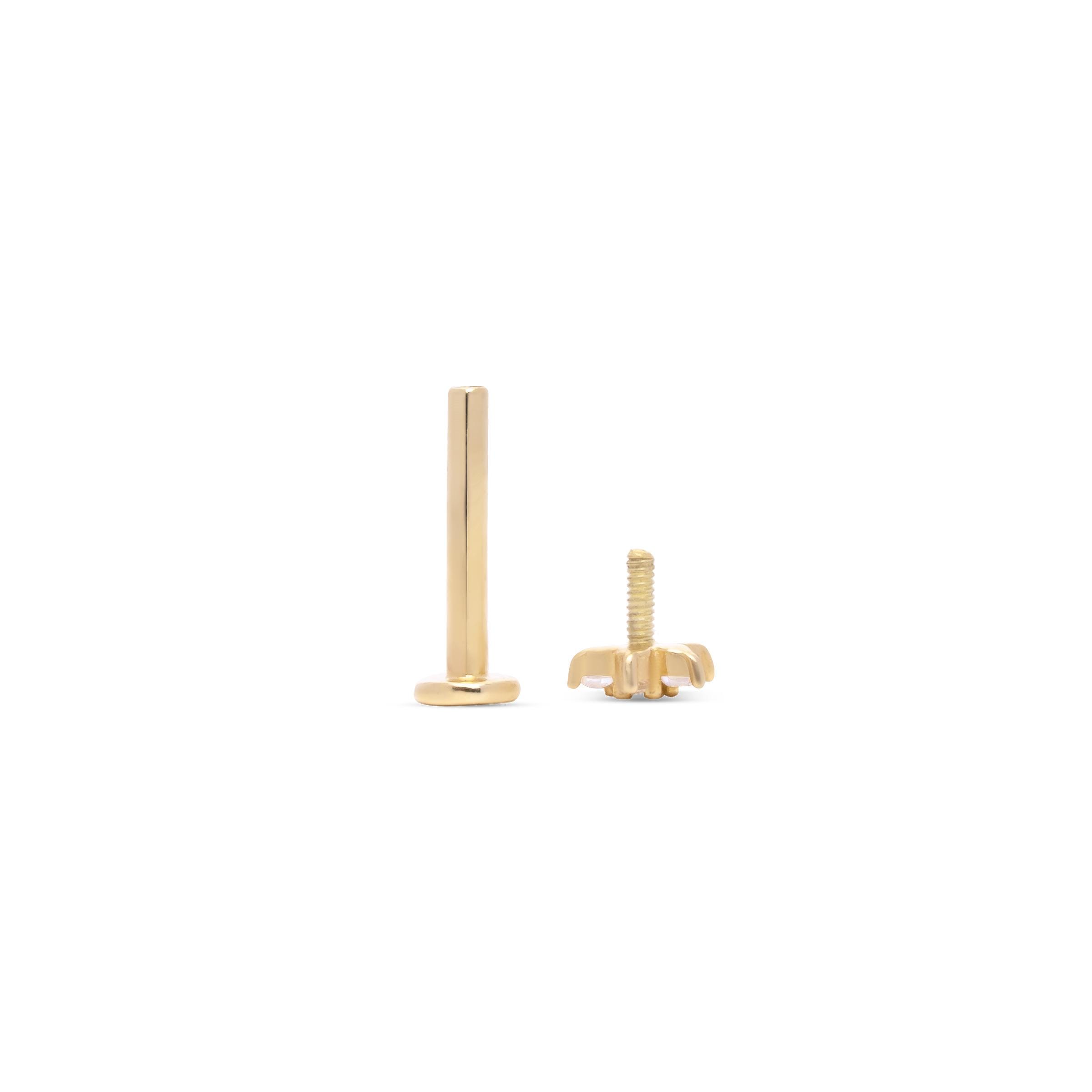 Triple Ball Piercing 14K Solid Gold | Minimal | Tiny Ball Ear Stud 