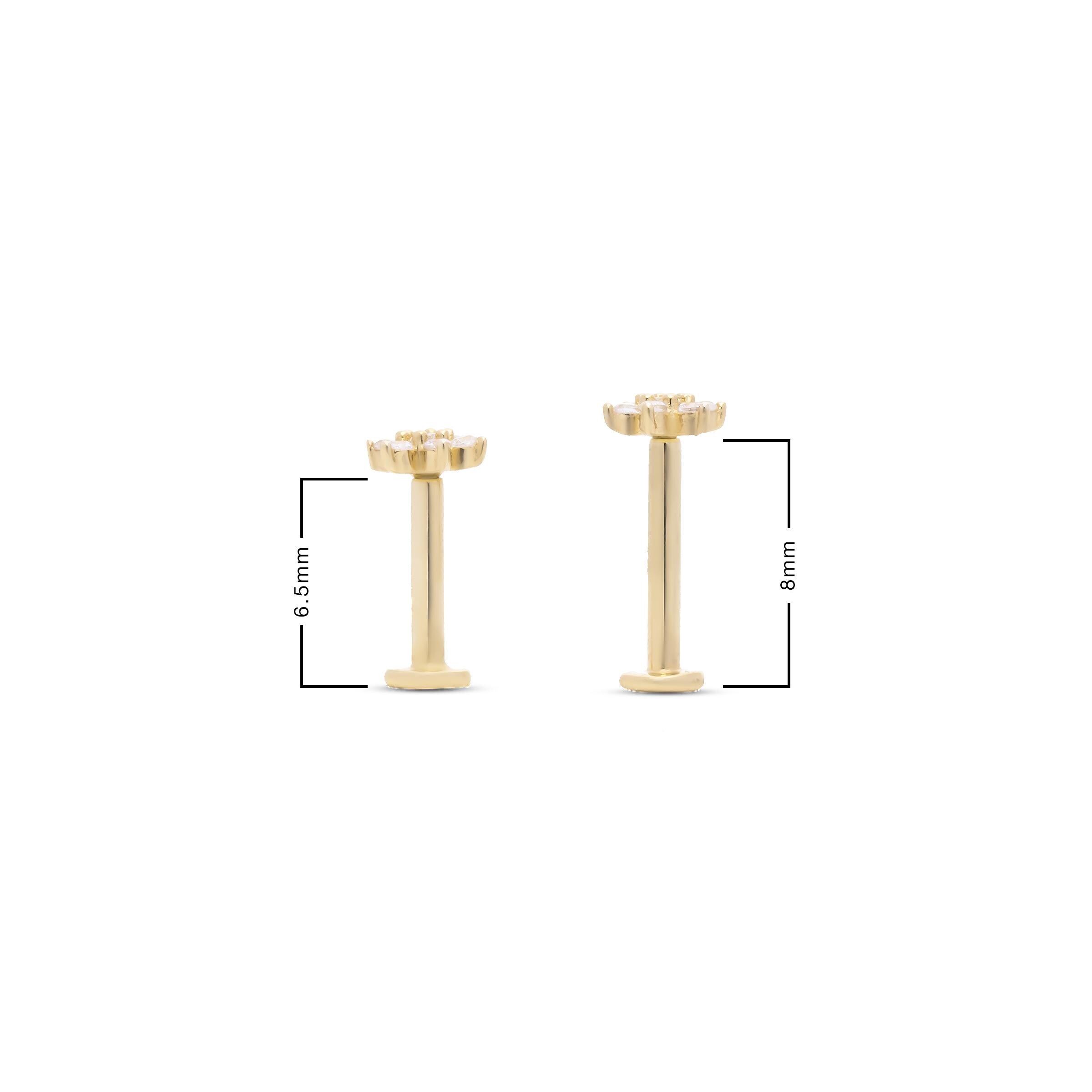 Triple Ball Piercing 14K Solid Gold | Minimal | Tiny Ball Ear Stud