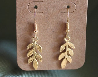 Gold Fern Earrings