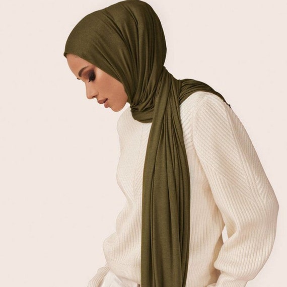 baard Lezen sofa Cotton Jersey Hijab Scarf For Muslim Women Shawl Stretchy Easy - Etsy België